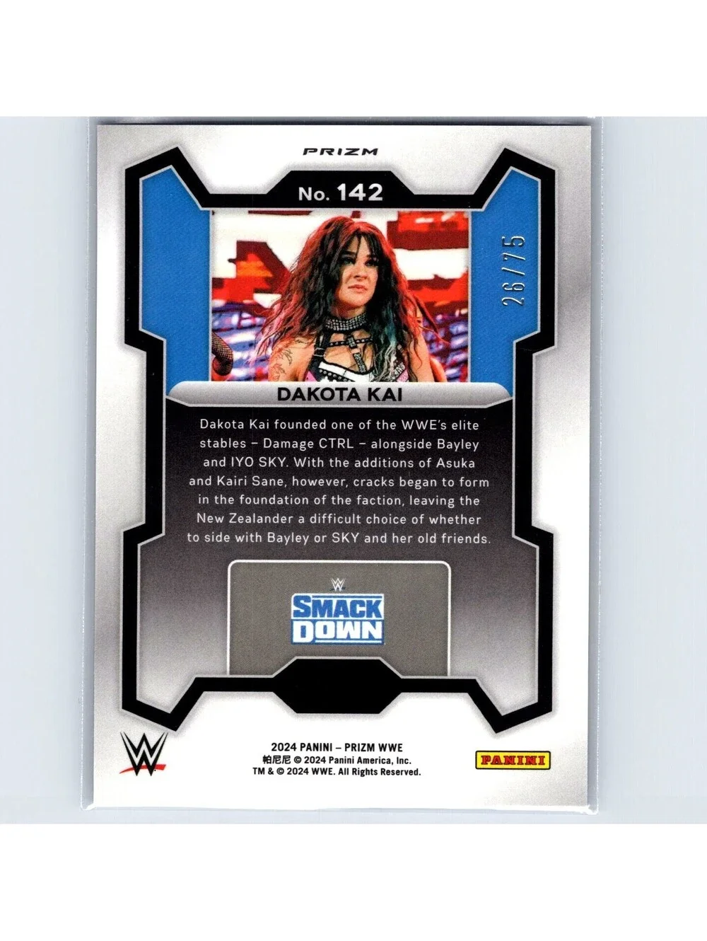 2024 Panini Prizm WWE - Dakota Kai #142 Blue Pulsar #'d /75